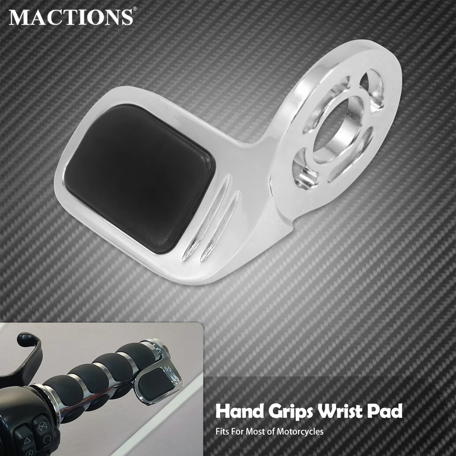 Manopole per moto Pad da polso Chrome Throttle Comfort manubrio Pad di assistenza in gomma universale per Harley per Honda per Yamaha