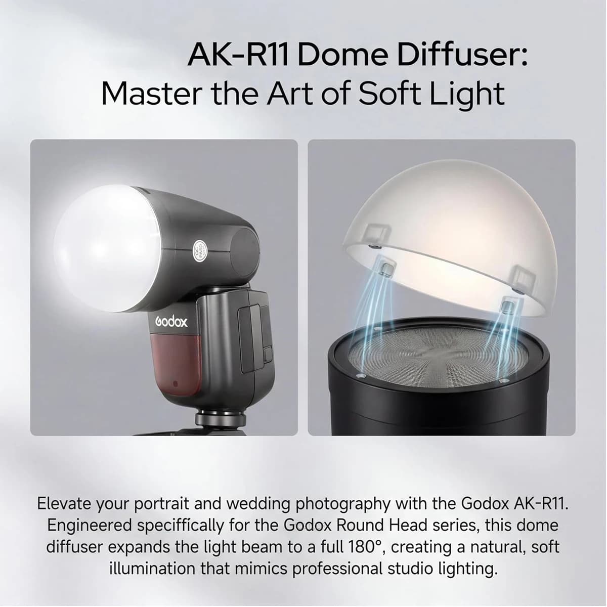 Diffusore Magnetico a Cupola per Flash, Modificatore di Luce Portatile per Fotografia con Flash a Testa Rotonda