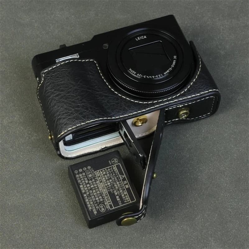 For Panasonic Lumix ZS99, protective leather case with open hole for camera, protective case tz99