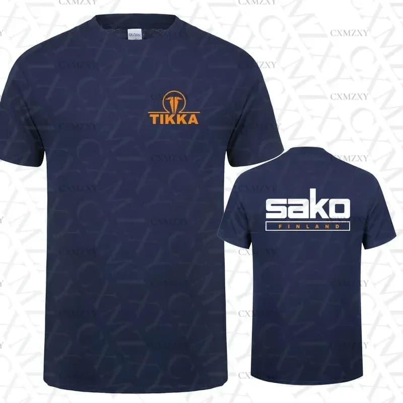 Tikka By Sako Finlandia T-shirt a maniche corte da uomo, abbigliamento casual in cotone