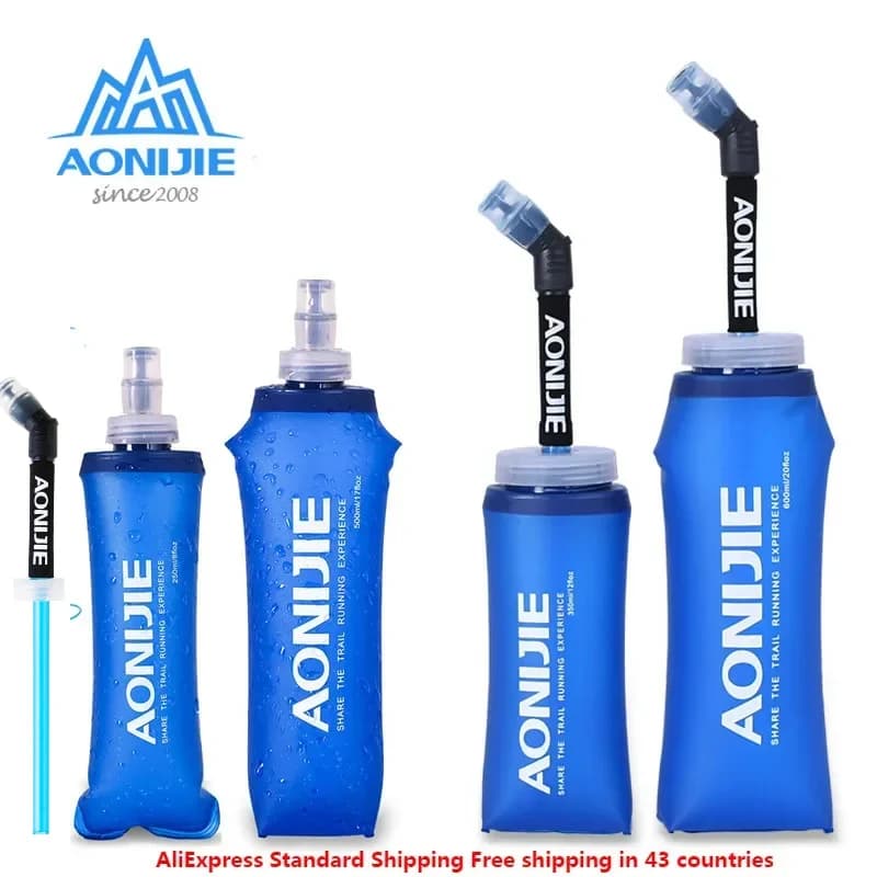AONIJIE E885 Nuova bottiglia d'acqua pieghevole in silicone all'aperto Viaggio Sport Corsa Ciclismo Bollitore Materiale morbido sano 250- 600ML