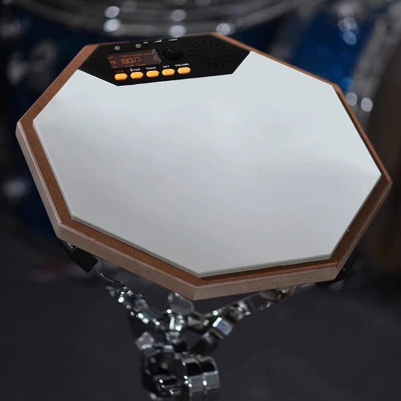 Set di Pad Silenziosi per Batteria, Metronomo da 12 Pollici per Pratica di Percussioni, Tavola Elettronica con Funzione di Conteggio