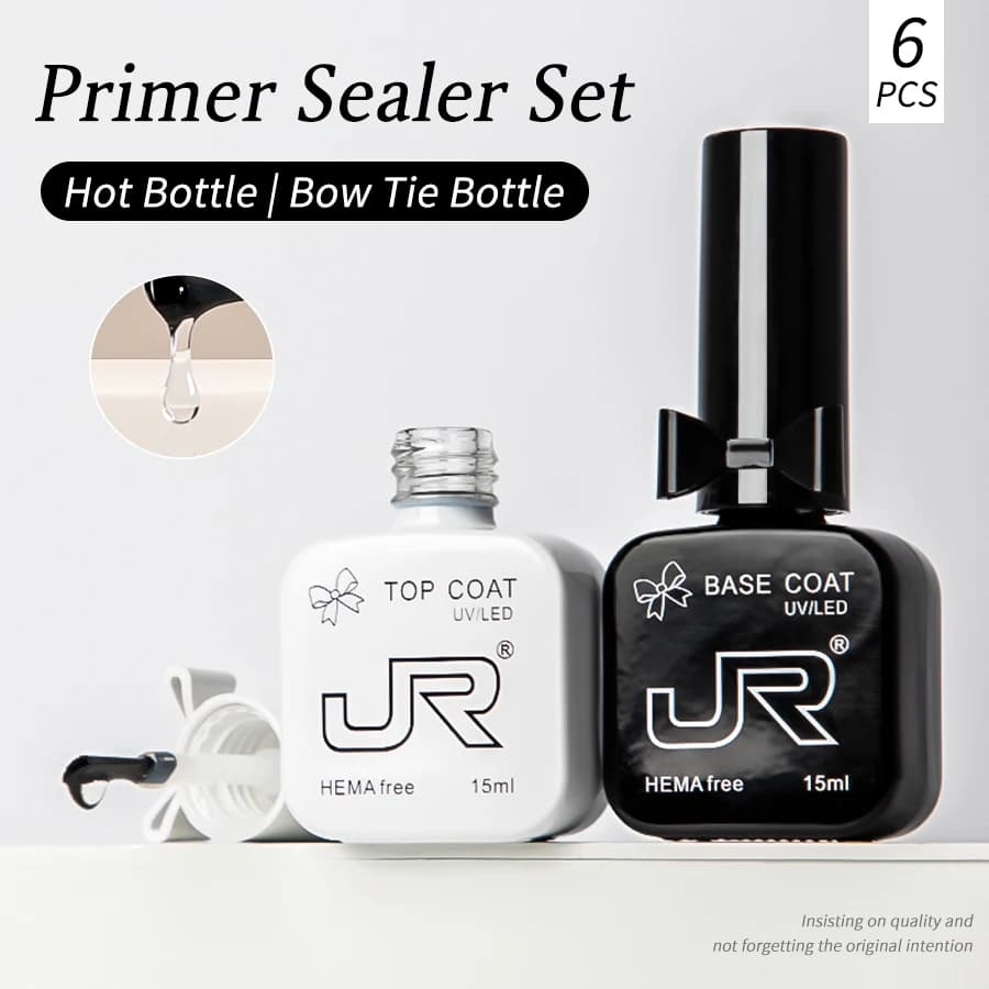 Set top coat e base per smalto gel JR, smalto gel per unghie Soak Off UV/LED, regalo per donne e ragazze
