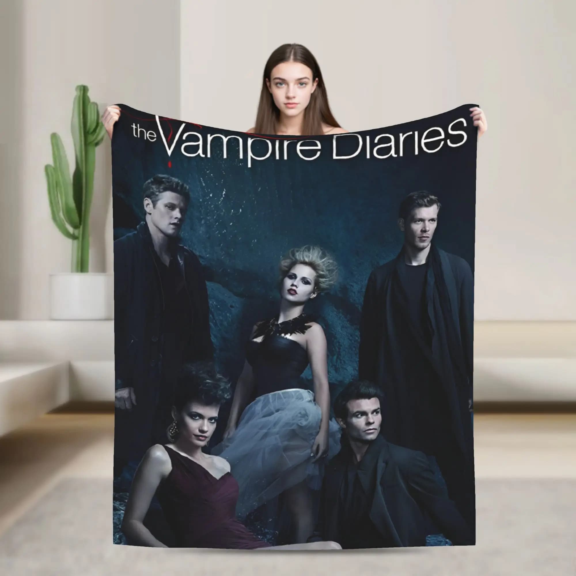 The Vampire Diaries Damon salvatore Bedding Throws Flannel Bedspread For Bedroom Funny Sofa Bed Cover