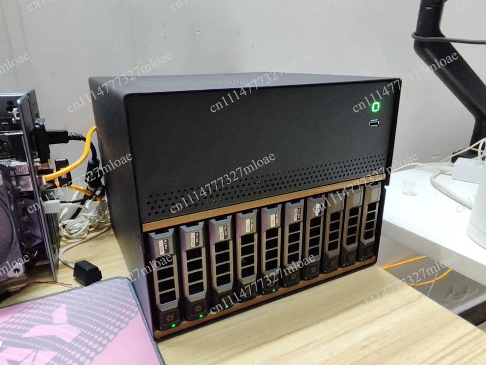 MATX NAS Case with 10+2 Disk Positions - 1U PCI-E Power Supply for DIY Network Storage