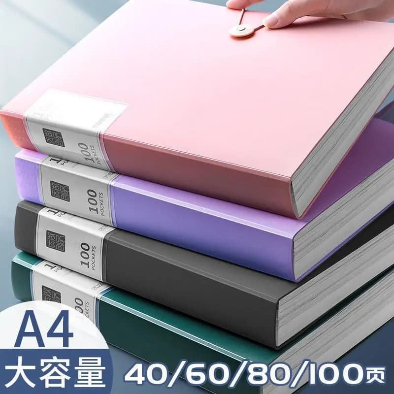 Borsa per documenti A4 40 pagine Cartella di file impermeabile Porta documenti di carta Porta documenti Cancelleria per ufficio Forniture per organizer scolastico