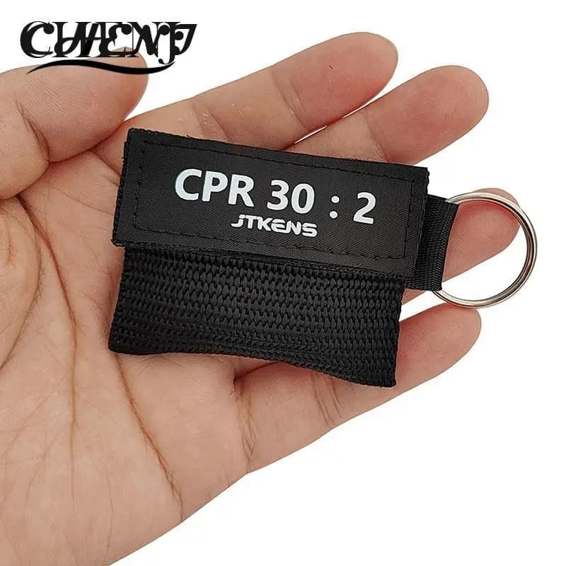 1 pz Rianimatore CPR Maschera di emergenza Valvola unidirezionale Maschera respiratoria Kit di pronto soccorso Portachiavi