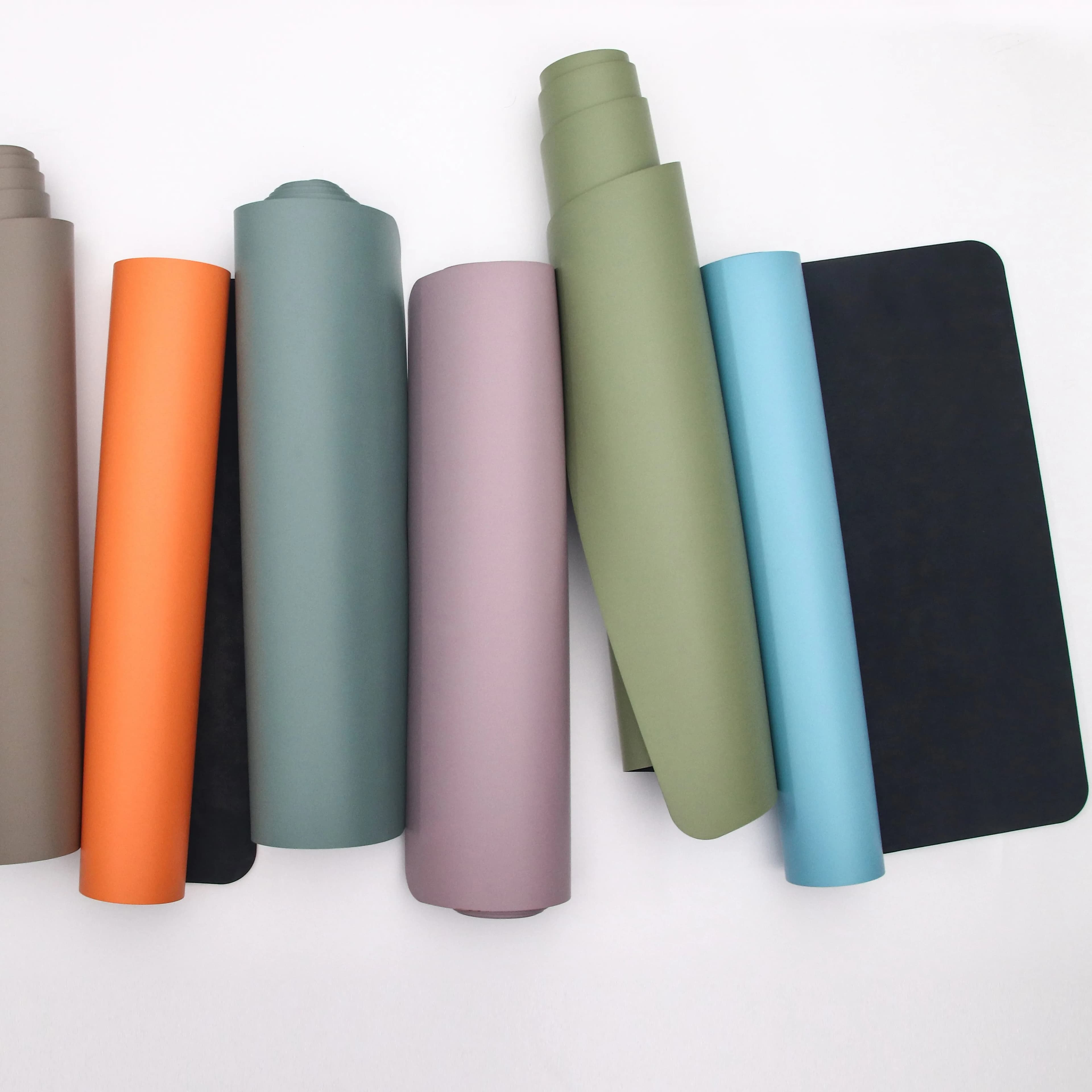 Yoga mat Fitness yoga mat in natural rubber Pu with body lines and belt for transport