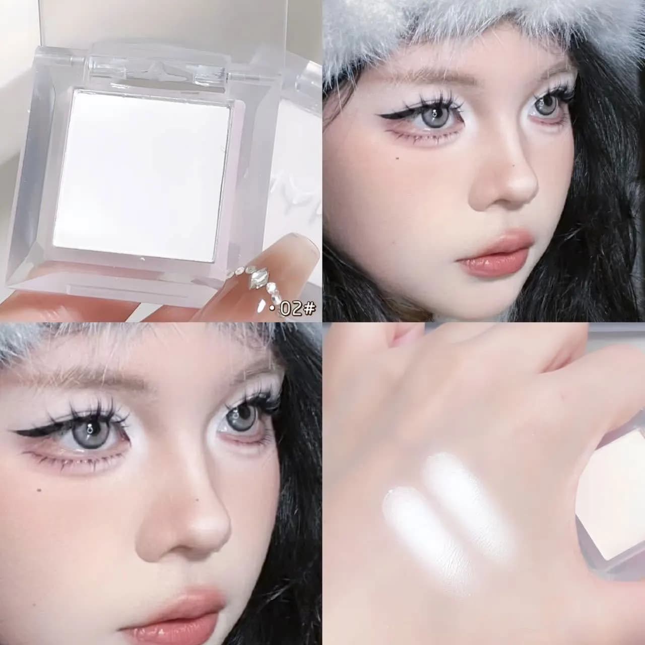 Hisyi Palette monochromatic opaque umbrellas Natural light highlighter powder for the delicate contour of the eyes Illumina