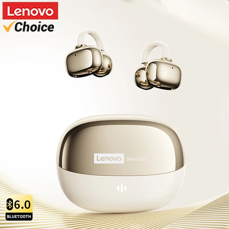 Lenovo RS103 Auricolari Wireless Bluetooth 6.0 a Clip, Cuffie Sportive Open-Ear con 24 Ore di Autonomia, Audio HIFI e Microfono Integrato