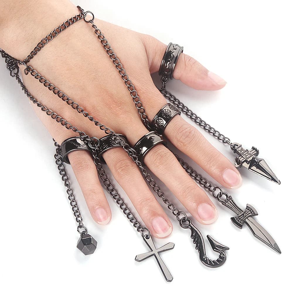 Anime Hunter x Hunter Kurapika Anelli a catena Donna Uomo Cosplay 1:1 Ciondolo in metallo Accessori di abbigliamento Puntelli di gioielli