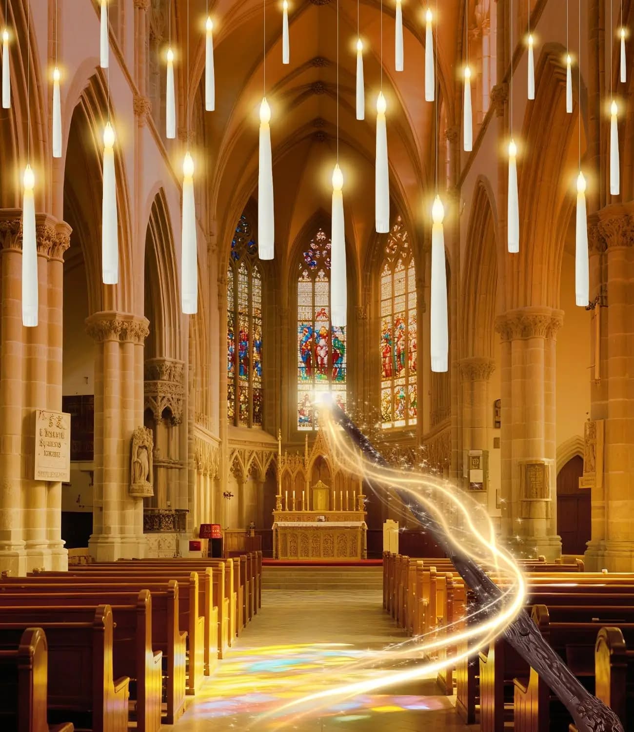 32 candele LED galleggianti con telecomando a bacchetta magica, luci tremolanti senza fiamma per decorazioni per feste di Halloween e Natale