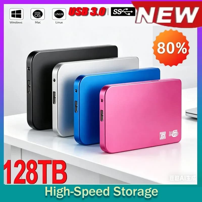 256TB SSD High-speed SSD USB 3.0 Enclosure Mobile Hard Drive Cases for SSD External Storage HDD Box With USB3.0 Cable ABS