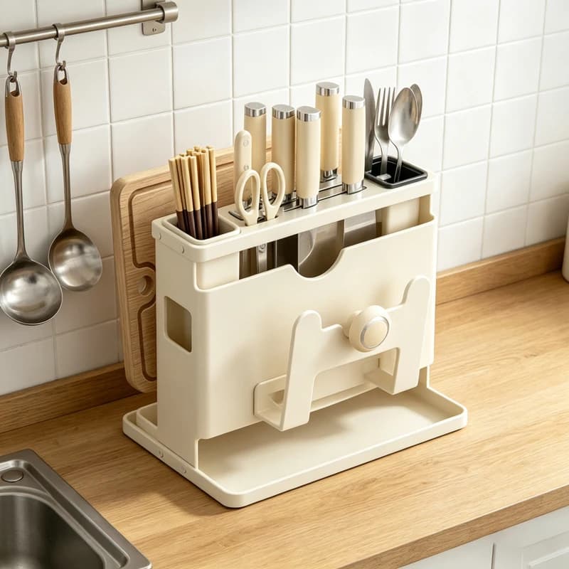 AOLIVIYA Casual Nordic Integrated Kitchen Knife Storage Rack Organizer For Scissors Cleaver Chopstick Holder A946723