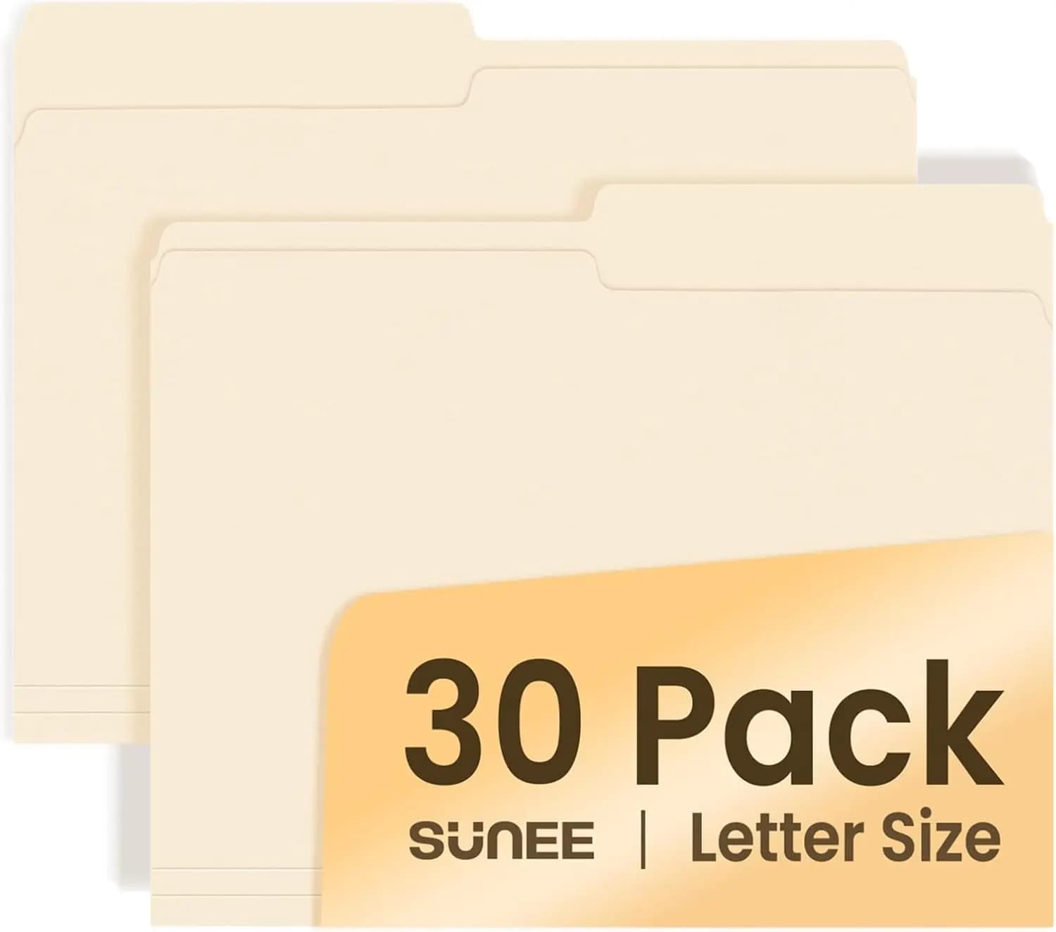 Confezione da 30 cartelle Manilla, formato 8,5 x 11, linguette a mezza taglia per etichettatura facile, carta resistente per archiviazione domestica, ufficio e scuola