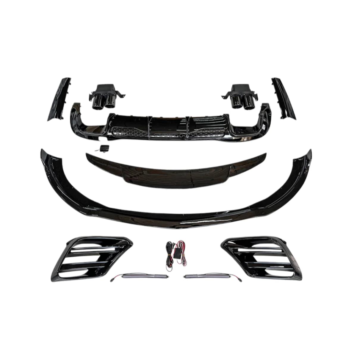 Body Kit for Mercedes Benz S Class W223 2021+ S400 S450 Upgrade B Style Front Bumper Rear Diffuser Side Skirts Car Accessories