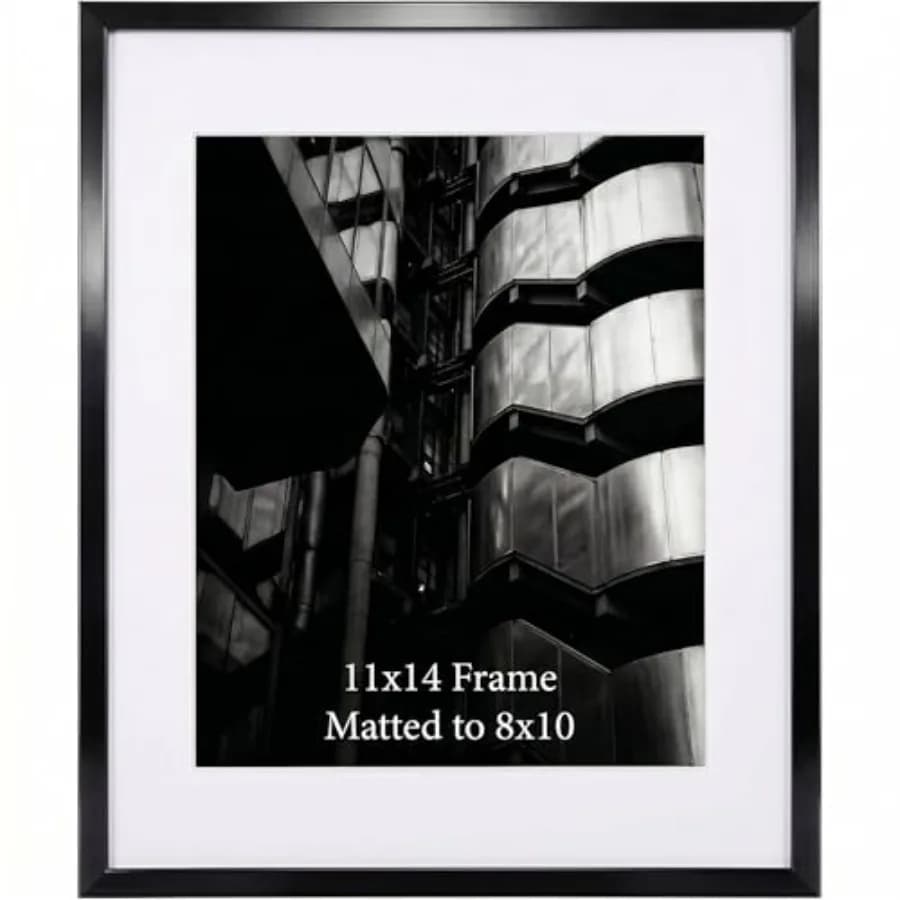 Picture Frame, Metal Picture Frame Display Photo Without Mat or 8x10 with Mat, Vertical or Horizontal Wall Mounting