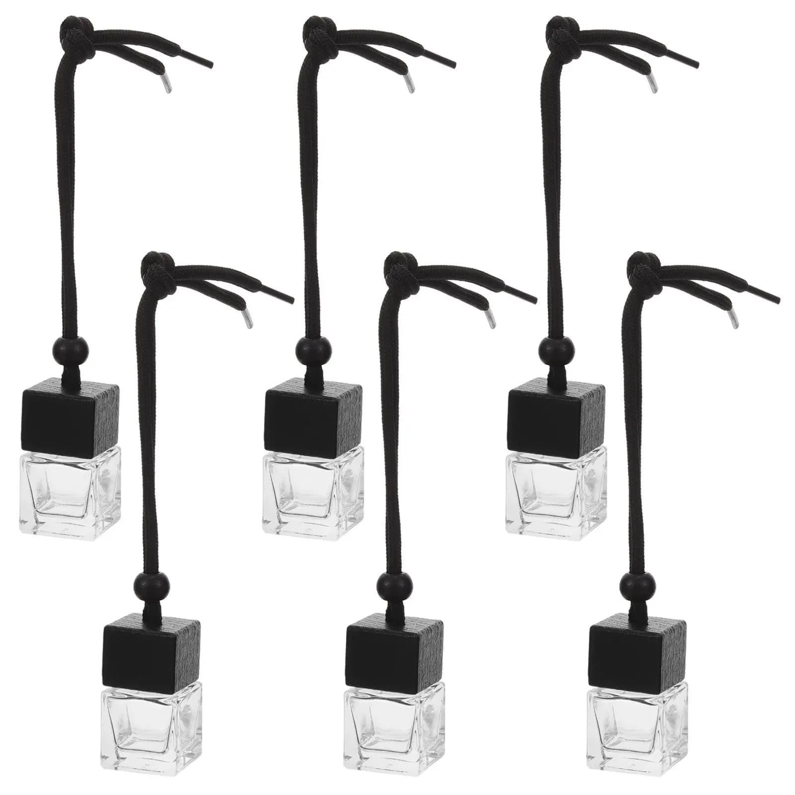 Set di 6 Diffusori di Profumo per Auto, Bottiglie in Vetro Ricaricabili da 8ml, Deodorante per Auto, Casa, Ufficio, Specchietto Retrovisore