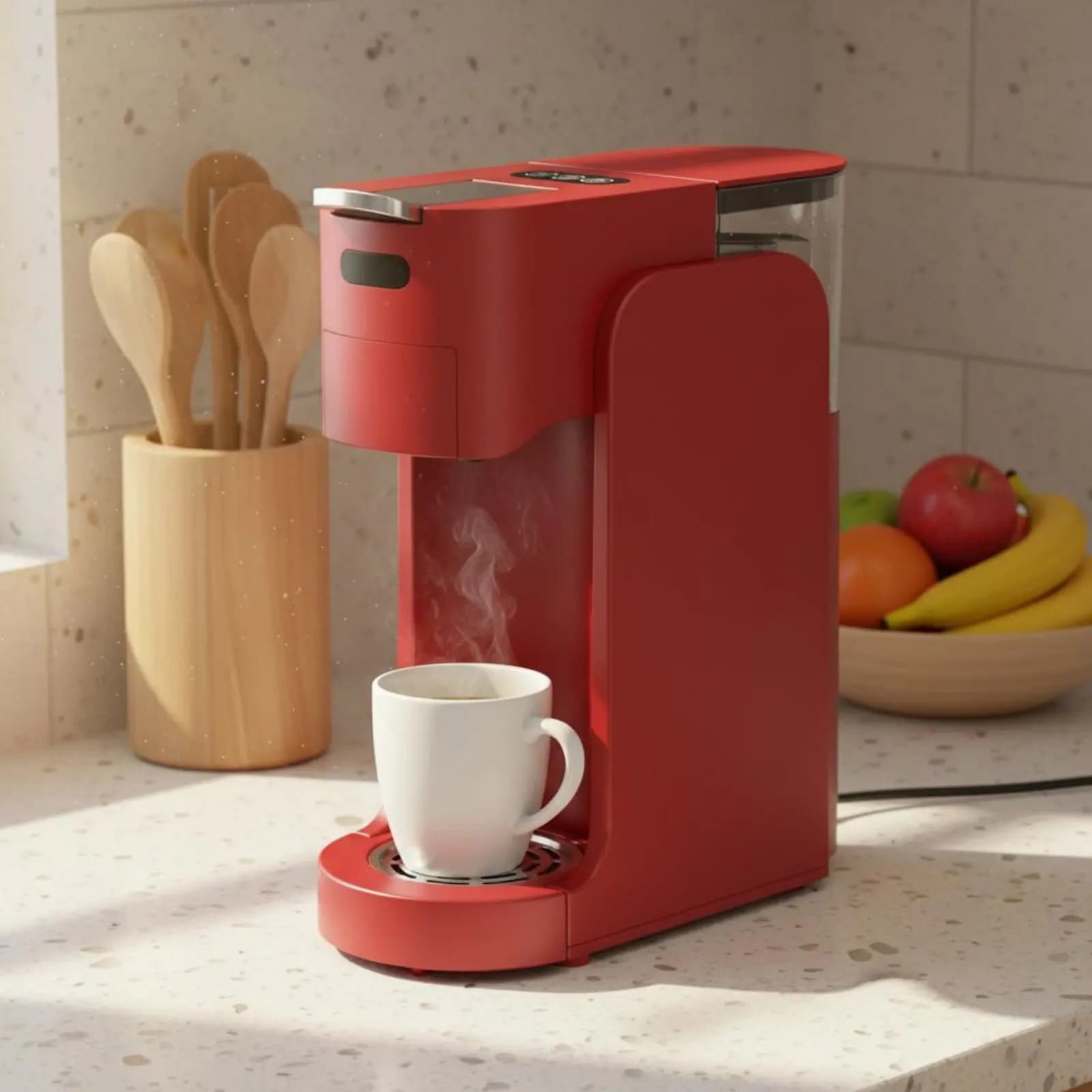 Capsule Coffee Machine Removable Water Reservoir Pod Espresso Machine 3-in-1 Coffee Brewer Singlepress Brewing Kitchen Appliance