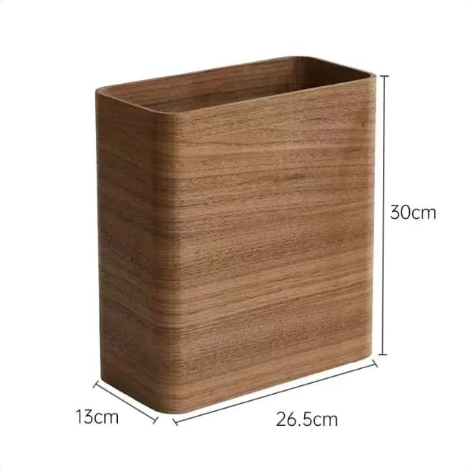 Simple Rectangular Garbage Can Wooden Storage Bucket Wastebasket Home Kitchen Trash Cleaning Tools Accessories