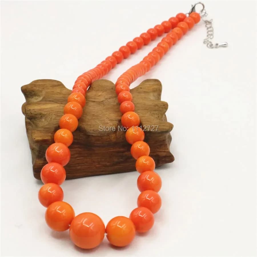 6-14mm Natural Accessories Orange Shell Beads Tower Necklace Handmade Chain Jewelry Creation Christmas Gifts for Girls DIY