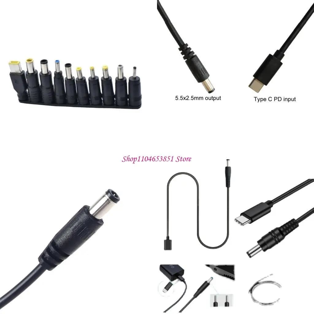 100 W TypeC Laptop Power Adapter Connector. Connect USB C Universal Charger for Laptop