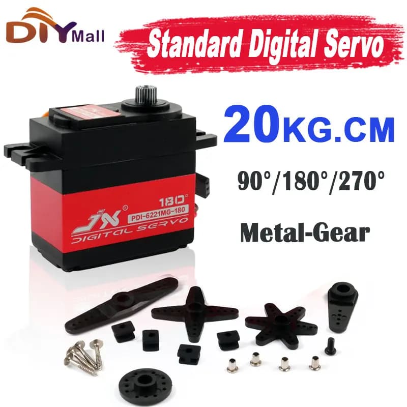 20KG Coppia elevata Digitale RC Servo Metal Gear Coreless Motore Impermeabile per 1/10 1/8 Auto Crawler Buggy Modelli di Elicotteri JX