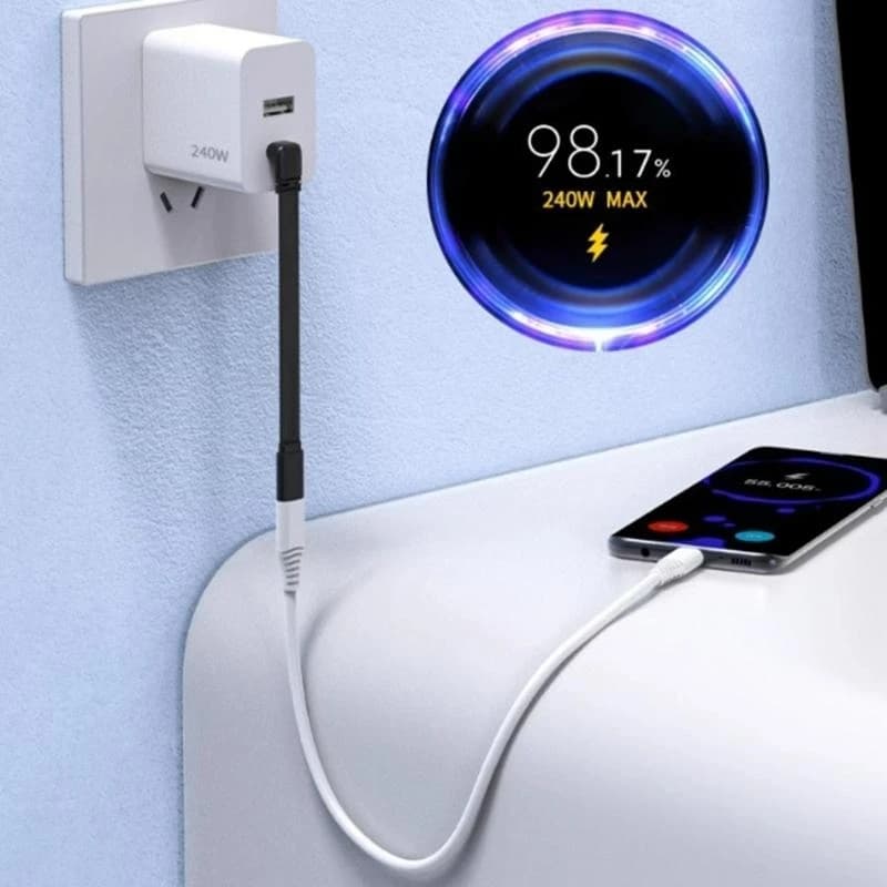 83ce 240W USB C da maschio a femmina cavo per laptop da gioco e stazioni attracco