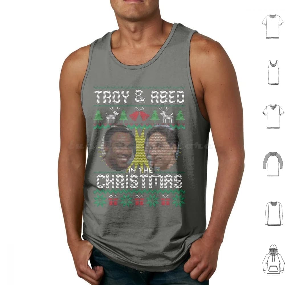 Troy And Abed In Christmas Tank Tops Print Cotton Series Community Troy Abed Morning Pop Culture Late Show Humor Geek