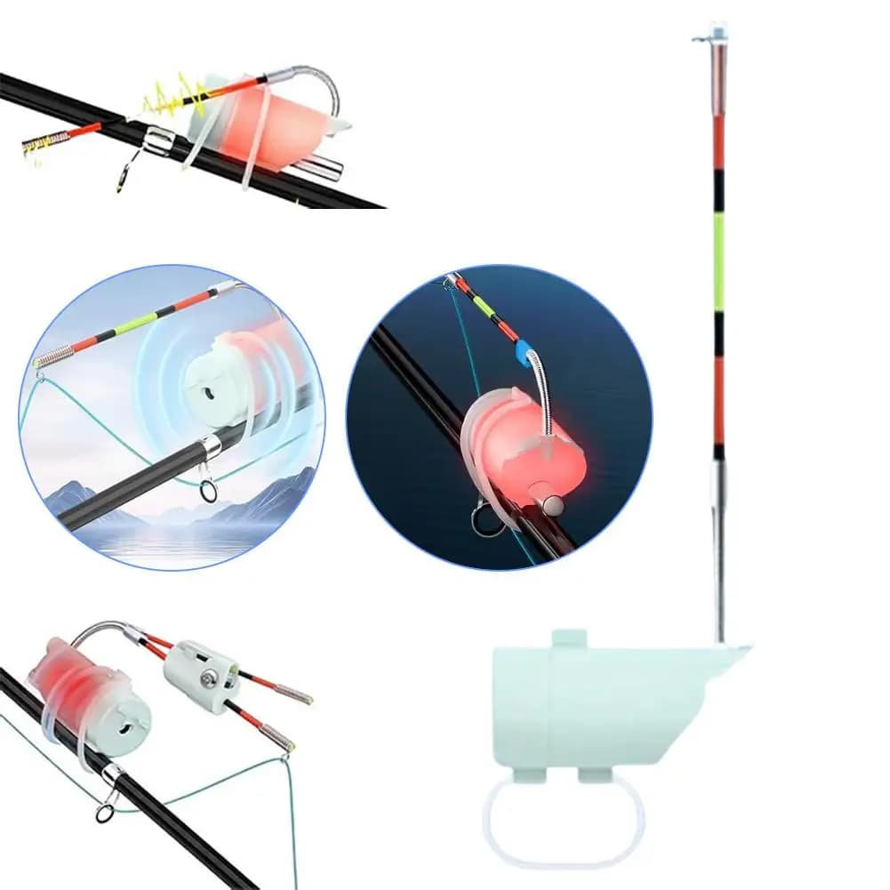 Allarme per Pesca a Galleggiante con Buzzer e Luce LED, Sensibile all'Attrito del Pesce, per Canna da Pesca, Strumento da Pesca con Regolazione Automatica Anti-Segnalazione Falsa