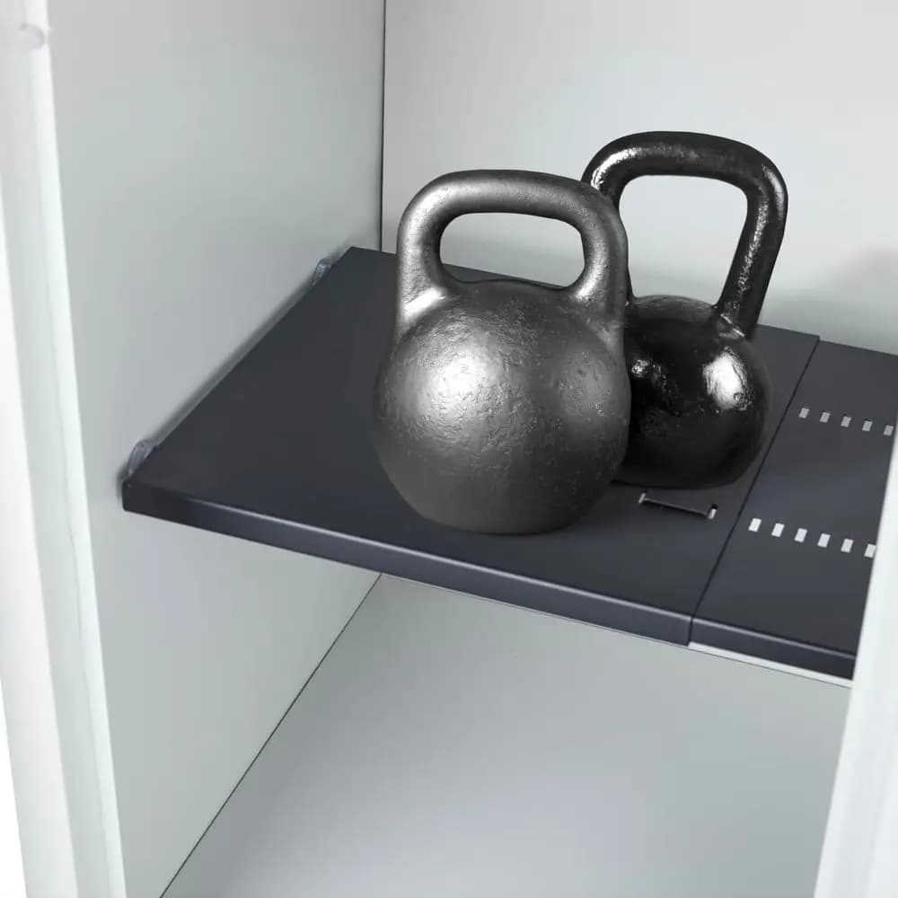 Scaffale Metallico Regolabile - Organizzatore in Acciaio Resistente per Scuola e Palestra (Nero Opaco)