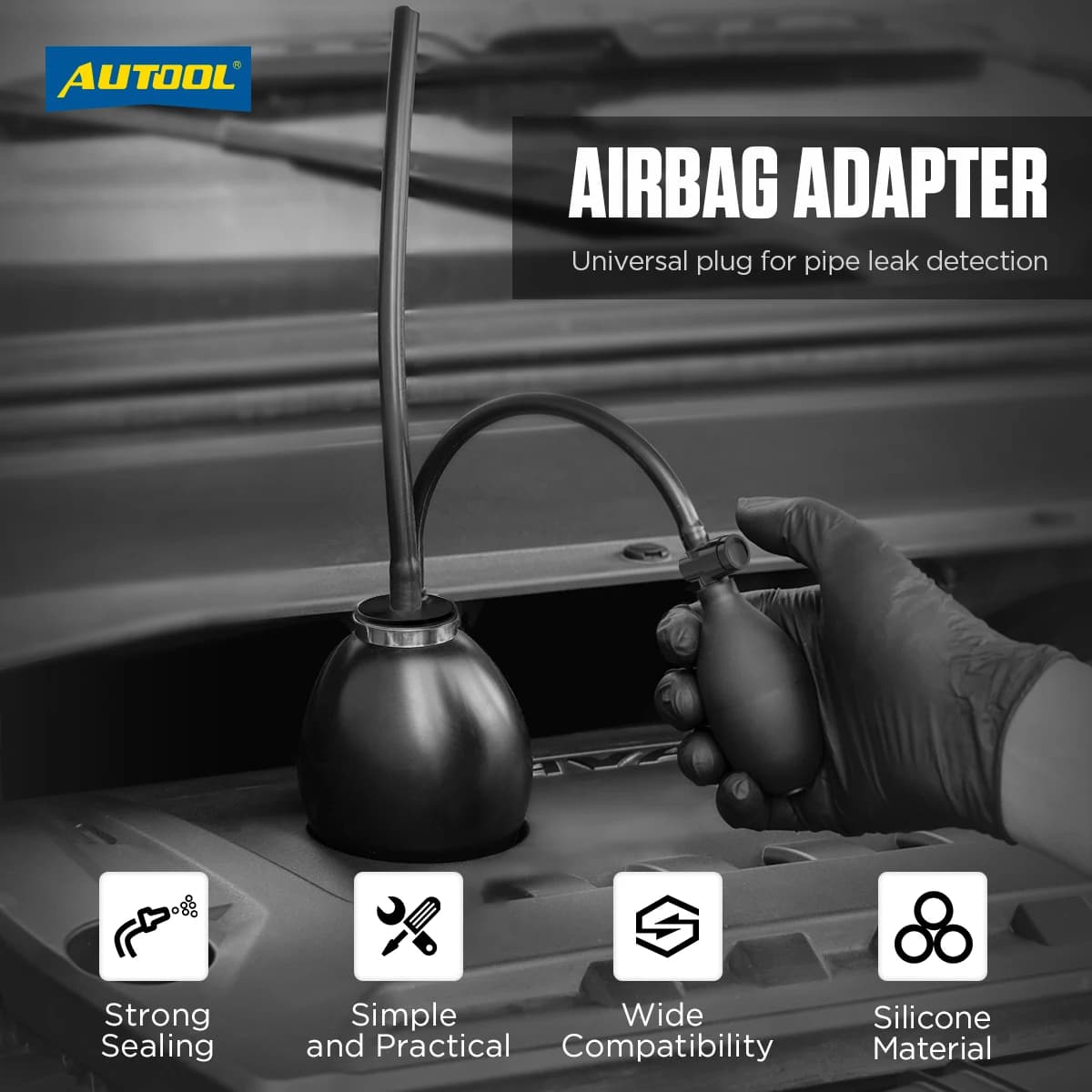 AUTOOL Adattatori Rapidi per Aspirazione, Membrana di Aspirazione per Rilevatore di Fumo, Strumento Diagnostico, Accessorio Airbag, Pompa d'Aria per Macchina del Fumo