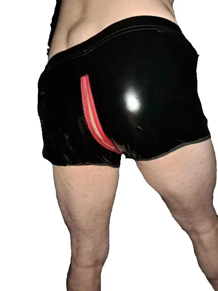 Boxer da Uomo in Pelle Sintetica Lucida PVC Effetto PU, Taglie S-5XL, con Cerniera Posteriore, Sexy e Aderenti