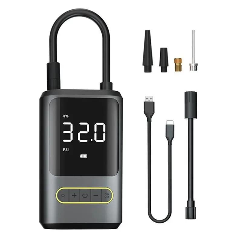 Pompa Elettrica Portatile Wireless Ricaricabile USB Type-C con Batteria da 4000mAh per Bici Moto Auto