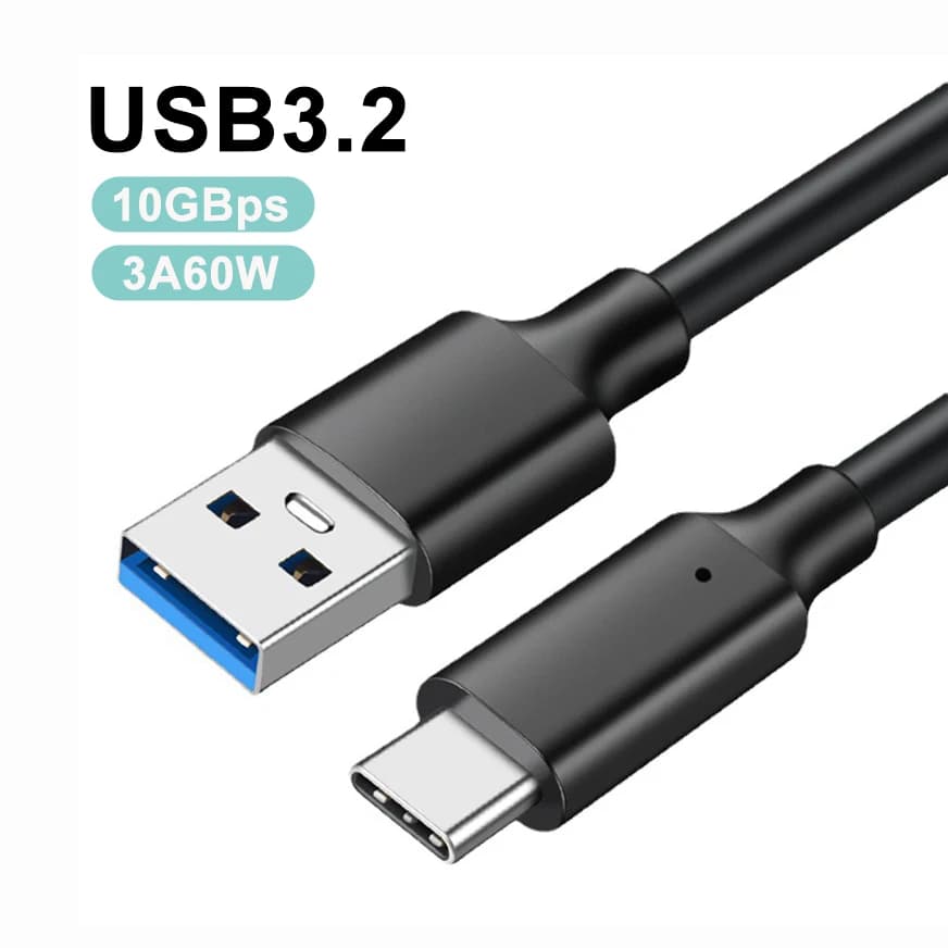 3.2 Gen2 Type C Cable 10Gbps Fast Transmission A USB C Cable 3m 2m 1m 0.5m for Mobile Phone SSD Hard Disk 3A 60W Fast Charging