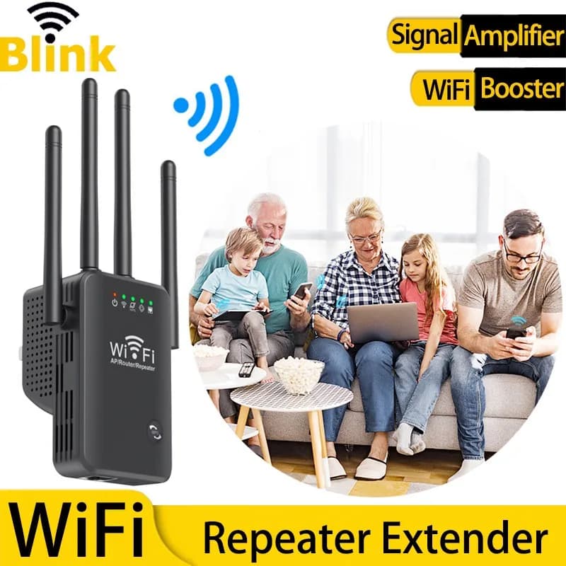 Ripetitore WiFi con 4 antenne esterne Punto di accesso router wireless Amplificatore di estensione del segnale di rete mobile a lungo raggio per interni