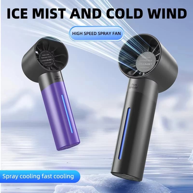 Handheld Small Fan Turbine Spray Mini Fan Water Replenishing Outdoor Camping Dormitory Household Portable Cooling USB Charging