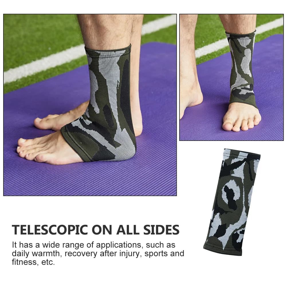 Manicotto di compressione per tutore per caviglia Supporto elastico traspirante per sport Corsa Basket Yoga Recupero fitness Camouflage