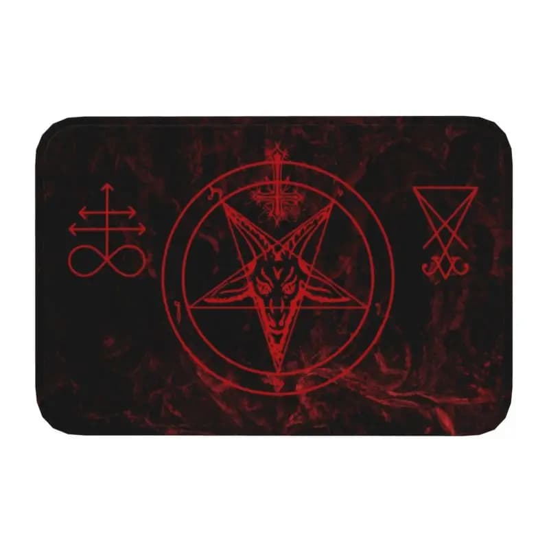 Baphomet leviatano Cross Front Door Floor tappetini d'ingresso Indoor Devil Satanic Kitchen Bath zerbino Garage tappeto tappeto