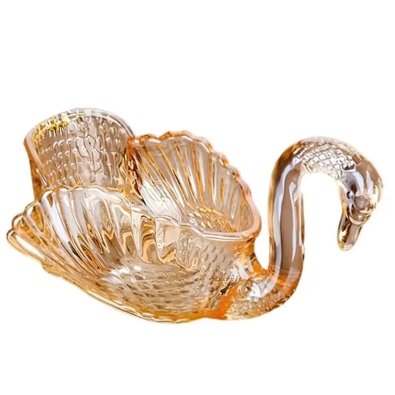 Bella ciotola frutta in vetro a forma Cygne, moderni, scatola immagazzinaggio frutta secca per l'accento del e