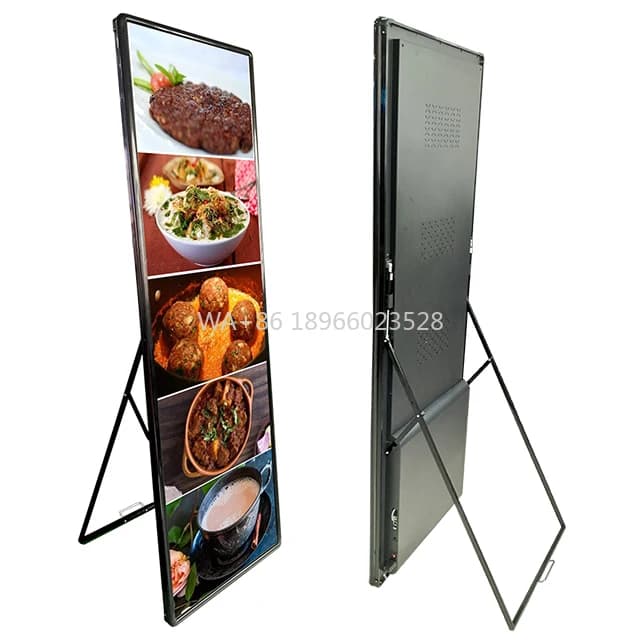 Espositore a LED Sottile segnaletica digitale Schermo pubblicitario Schermo di visualizzazione Specchio Video Poster Tenda