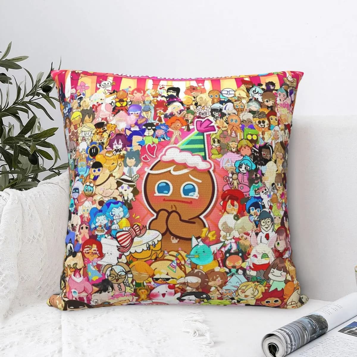 Brave On X-Cookie Run Kingdom Polyester Federa Pillow Lining Federation for Sofa Drop Transport 45*45 cm
