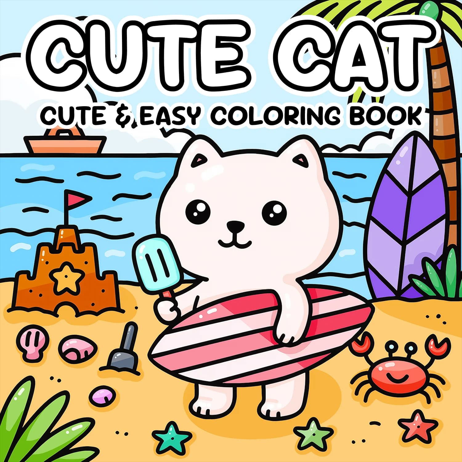 Anti Anxiety Cute Cat Coloring Book for Adults Stress Relief DIY Painting Drawing Art Activity Book Perfect Gift for Relaxation