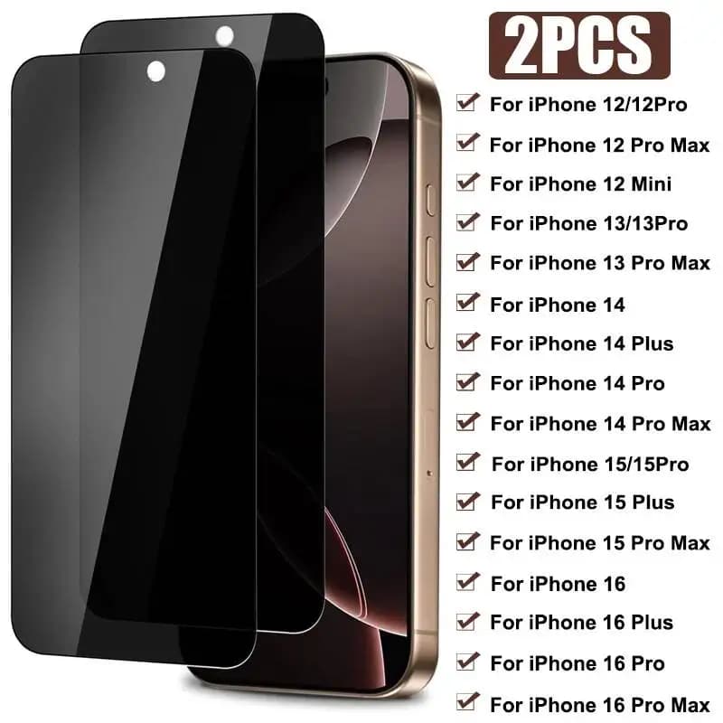 2 pezzi di protezione per la privacy Anti-Spy 16 16E 15 per iPhone 12 13 14 Pro Max Plus 13Mini 12Mini Glass