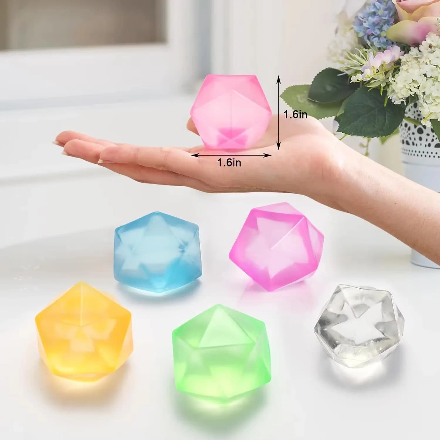 4 dimensioni Giocattoli da spremere Cubi di ghiaccio antistress - Giocattoli sensoriali squishy per agitarsi dell'ansia - Bomboniere per bambini e adulti