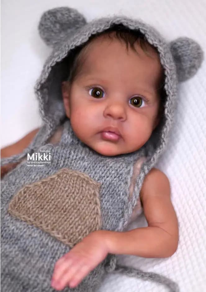 NPK 17inch Unfinished Unpainted Reborn Mikki Doll Kit Fresh Color with Cloth Body DIY Doll Parts for Artists Only