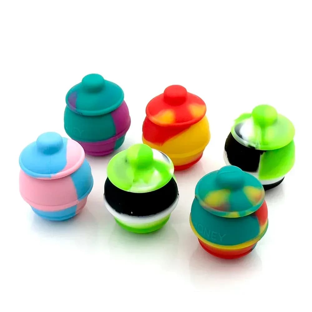 Barattolo in Silicone Resistente al Calore da 35ml con Coperchio, Contenitore per Miele, Cera, Olio, Organizzatore Portatile, Accessorio per Kit da Fumo da Viaggio