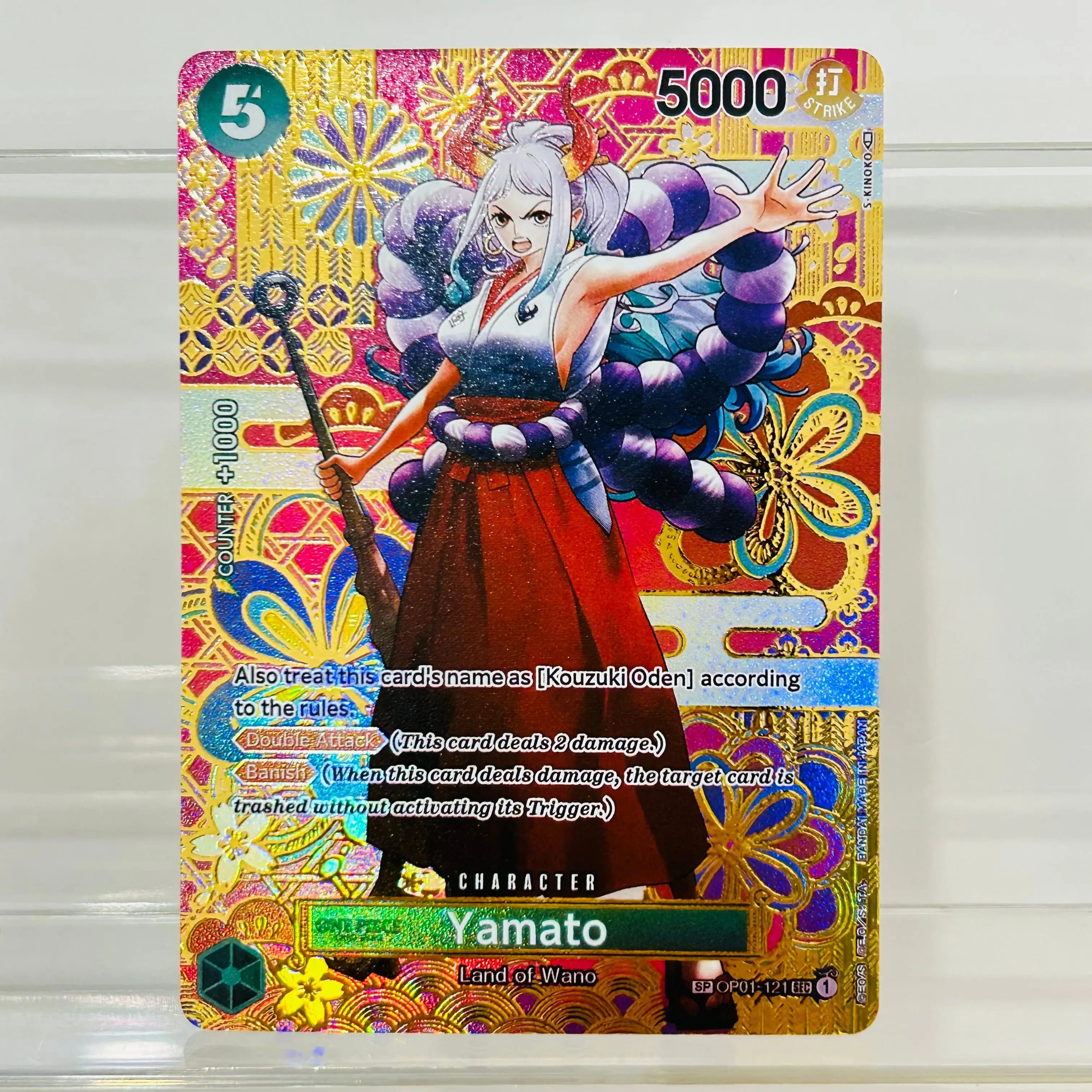 One Piece Yamato OP01-121 SP Character Card EN Holographic Texture Cards Collectible Grade DIY Premium Anime Collection Card