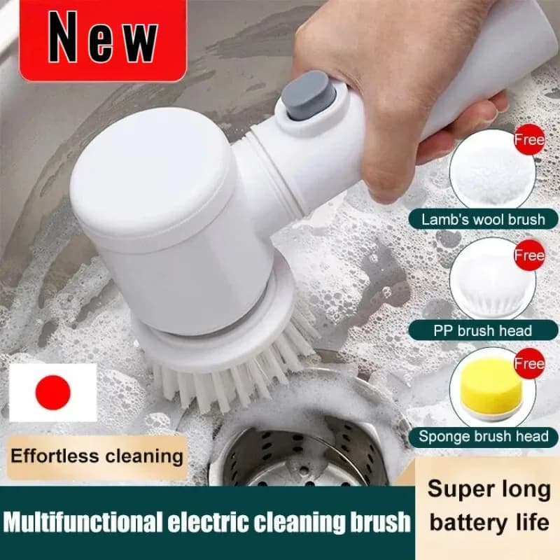 Spazzola per la pulizia elettrica multifunzionale per cucina e bagno 3 In 1 Scrubber rotante elettrico Gadget per la pulizia della casa