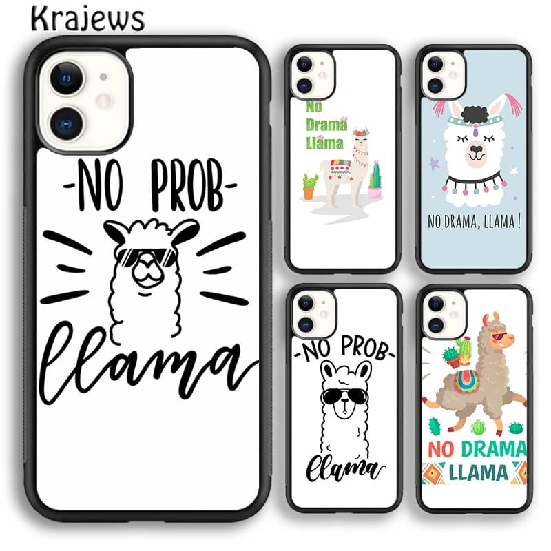 Cover per iPhone 17 Air 16, 15, 14 Plus, 12, 13 Pro Max - No Drama Prob Llama Llama